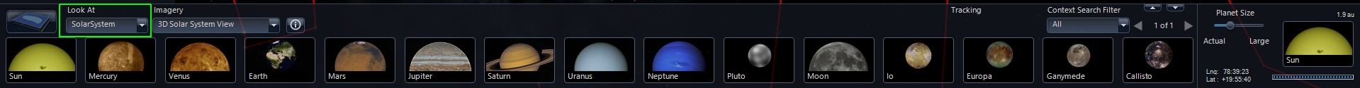 Look at solar system or planet